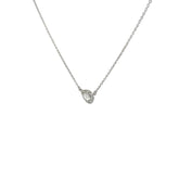 14k White Gold .35ct  G VS2 Pear Shape with Halo Round Diamond Pendant